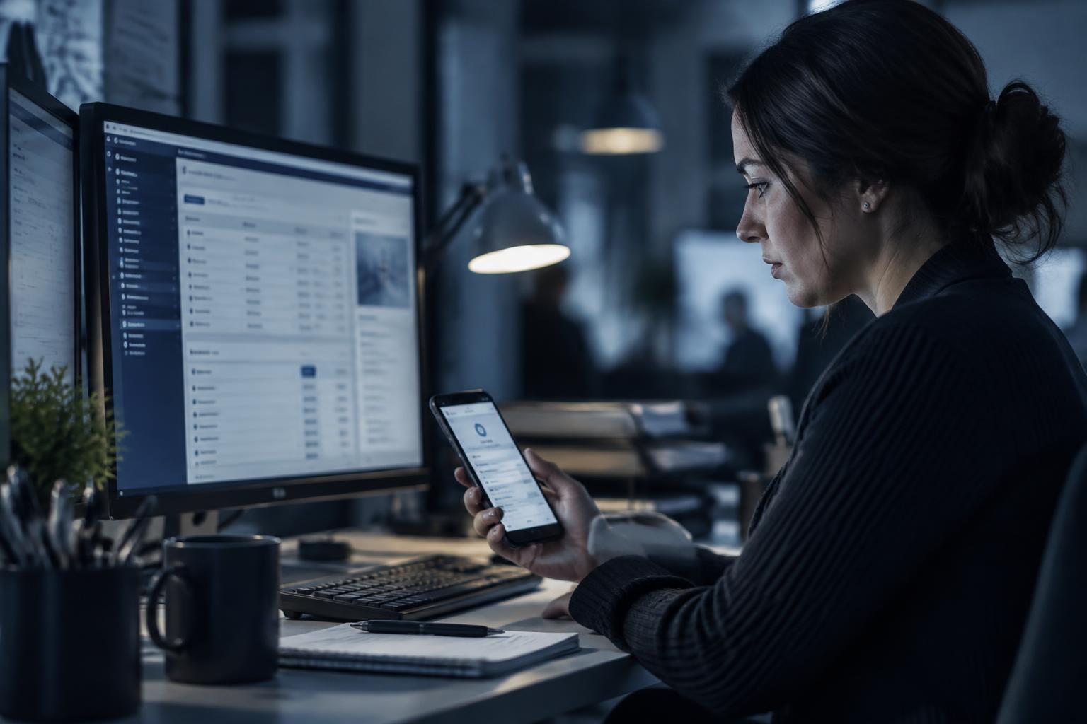 Funding underwriter verifying a merchant phone record against a screen